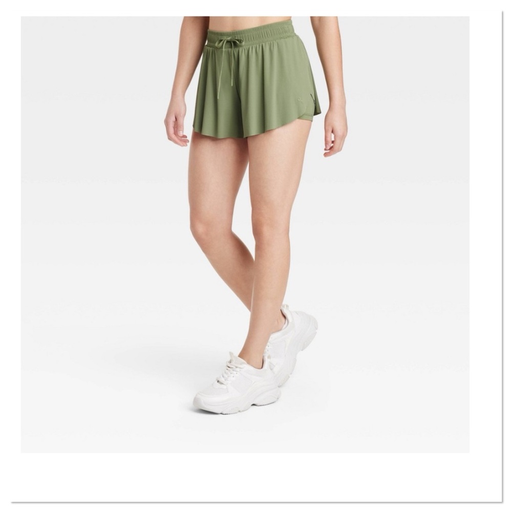 Women’s Double Layer Run Shorts Joylab Olivine